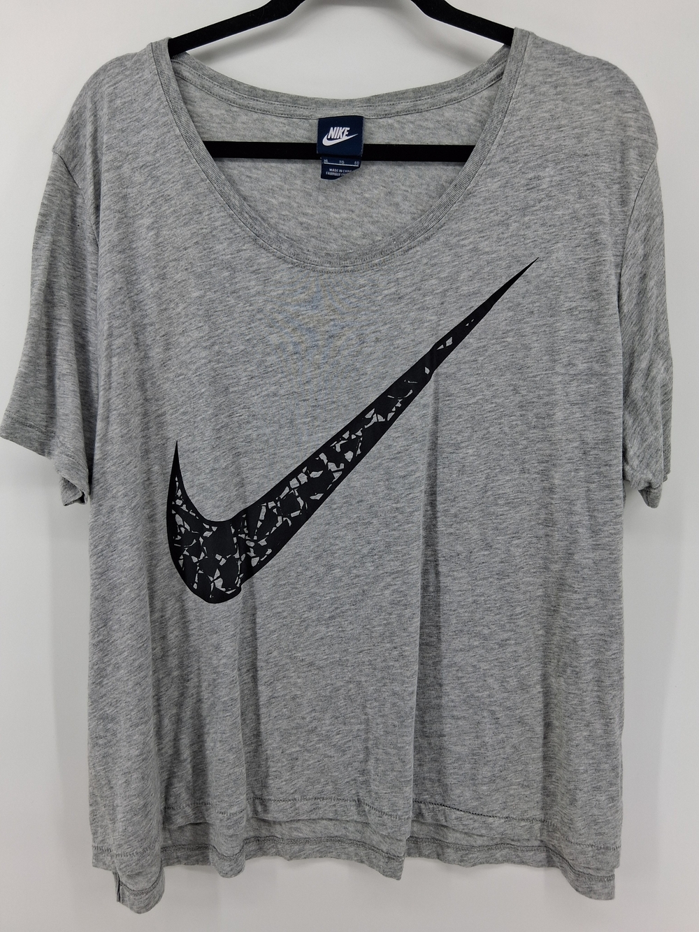 Nike Gray Short Sleeve Tee with Black Swoosh